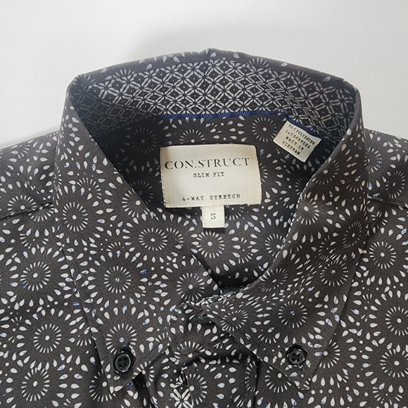 Con.Struct Shirt Mens S Lot of 2 Slim Fit 4 Way Stretch Geometric Polka Dots NEW - Picture 11 of 16